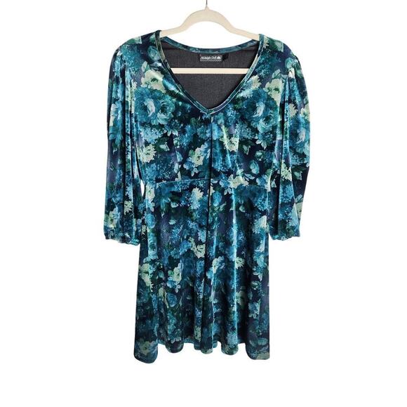 Midnight Doll Dresses & Skirts - Midnight Doll Velvet babydoll dress sz L 3/4 sleeve fairycore witchy goth Y2K